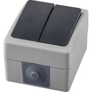 ВЕЛЕНА выключатель Серый/графит 2кл, о/у 10А, IP54