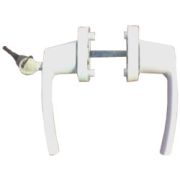 Ручка двухсторонняя, алюм., 4-х поз., с ключом, белая