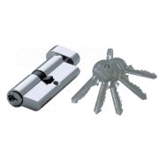 Цилиндр замка, DORF, ключ/барашек, английский, 5 ключей, никель 35*35