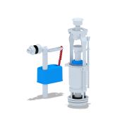 Набор АНИ с боковой подводкой 1/2 пластик эконом ,белая  кнопка WC6050